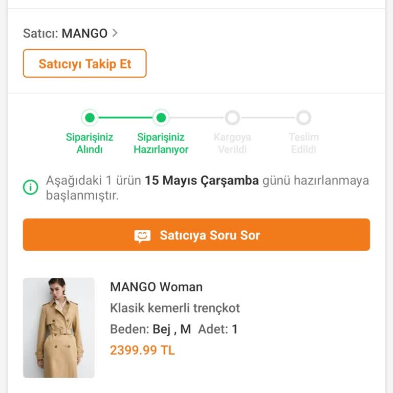 Trendyol Kargoya Verilmeyen, İptal Edilemeyen Sipariş