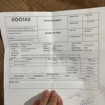 Doğtaş Pişmanlığı. Ürünün Geç Teslimi Ve Hasarlı Kurulumu