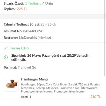 Trendyol GO Yemek Siparişimde Yaşadığım Sorunlar