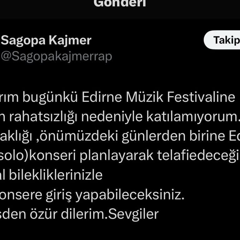 Aziz Gül Organizasyon Sagopa Kajmer Konserini İptal Etti