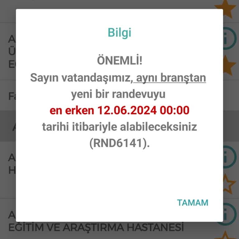 MHRS - 182 Randevu İptalinde Karşılaşılan Haksız Yaptırım