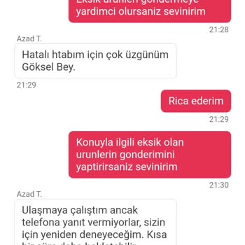 Yemek Sepeti Domino's Pizza Eksik Gelen Ürünler