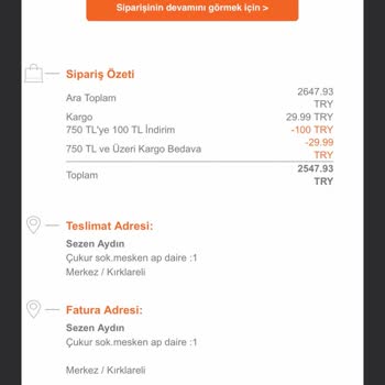 Trendyol İadede Eksik Ödeme