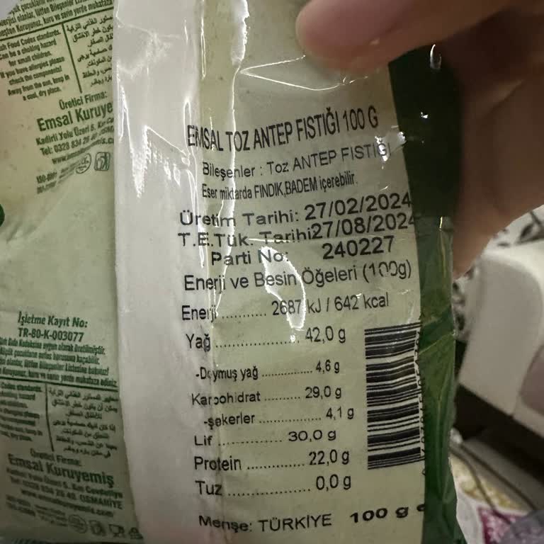 Emsal Kuruyemiş Emsal Antep Fıstığı Tozu İnanılmaz Acı Ve Çekirdek Tadı Var