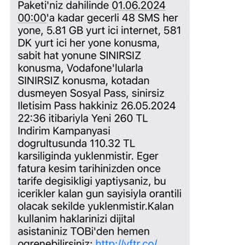 Vodafone Yanlış Tarife Değişikliği