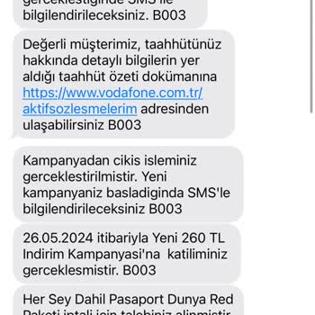Vodafone Yanlış Tarife Değişikliği