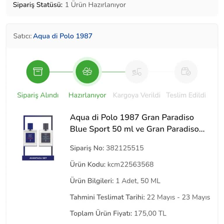 Aqua Di Polo Kargoya Verilmeme Sorunu