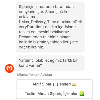 Migros Yemek Sipariş Ve Canlı Destek Sorunu