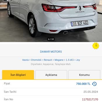 Sahibinden Renault Megane 4 2017 Model