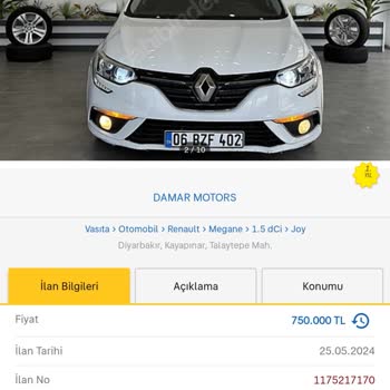 Sahibinden Renault Megane 4 2017 Model