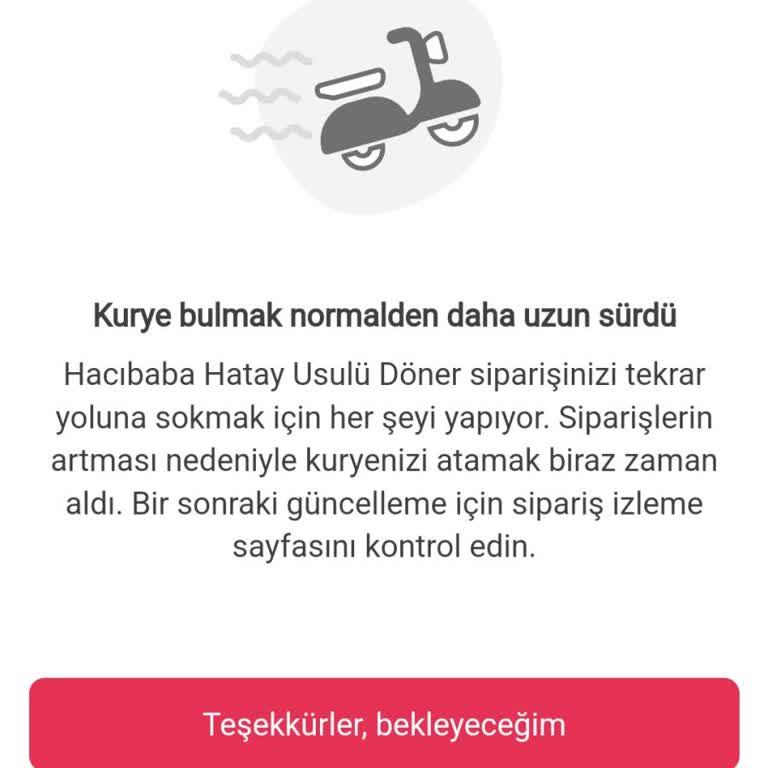Yemek Sepeti Sipariş Teslimat Sorunu.