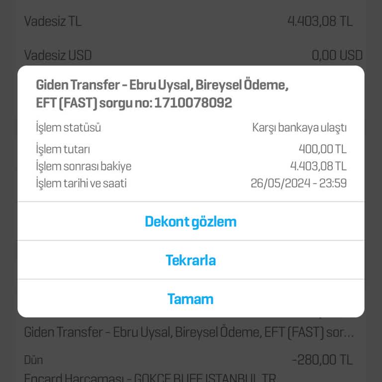İş Bankası Yanlış Para Adrese Para Aktarma, İade Talebi