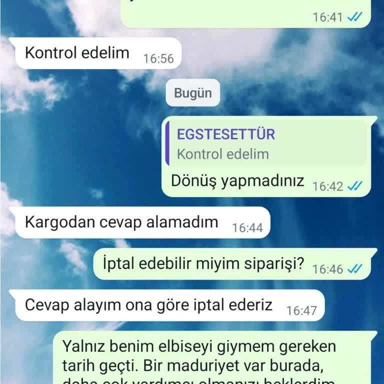Egs Tesettür WhatsApp Üzerinden Problemli İletişim