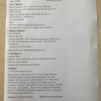 Aksigorta Buzdolabım İçin İstenilen Değişim Bedelini Ödemiyor.