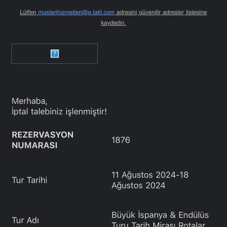 Tatil.com İspanya Endülüs Turu İptalinde Yaşanan Gecikme Ve İade Sorunu!