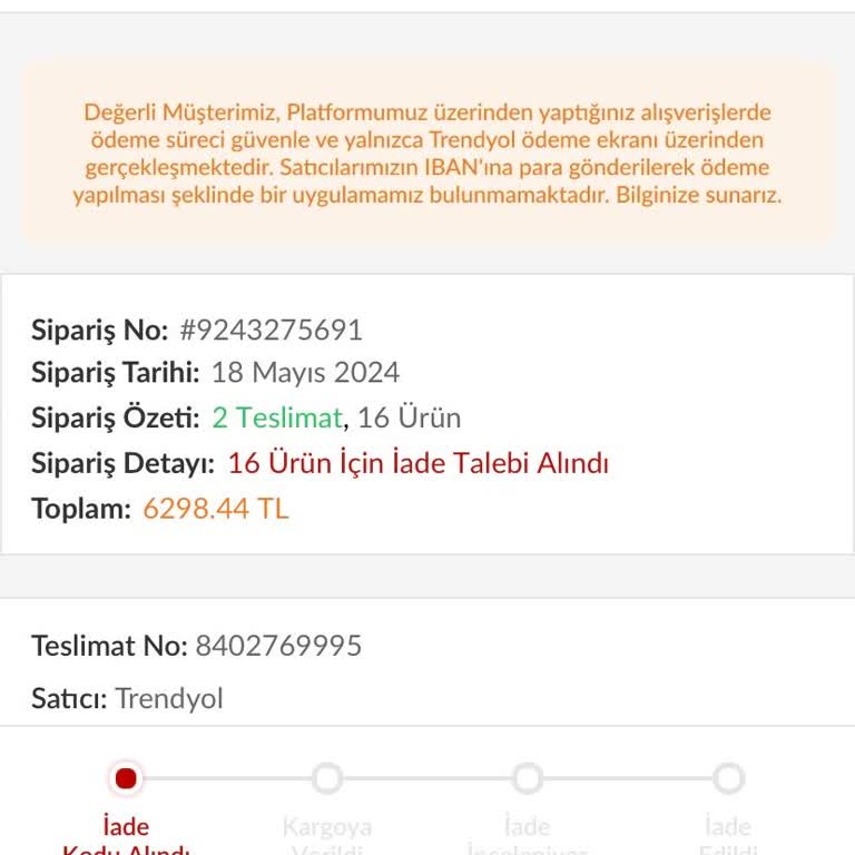 Trendyolmilla İade/sipariş Sürecinin Kötü Yönetilmesi