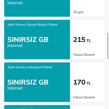 Türk Telekom Selfy Sosyal Medya Sınırsız Paketi Alınmıyor