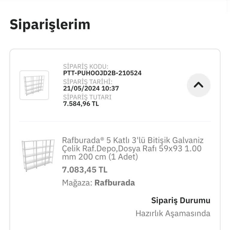 Rafburada.com.tr Raf Burada 1 Haftadır Kargoya Verilmemiş