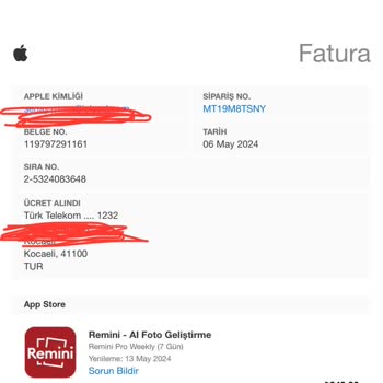 Remini Ücretsiz Kullanımın Ücretli Olarak Yansıtılması