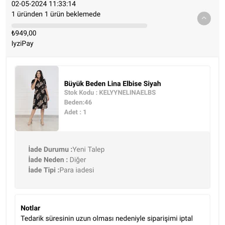 Kellyxxl Hem Ürün Tedarik Edilmiyor Hem Para İadesi Yapılmıyor!