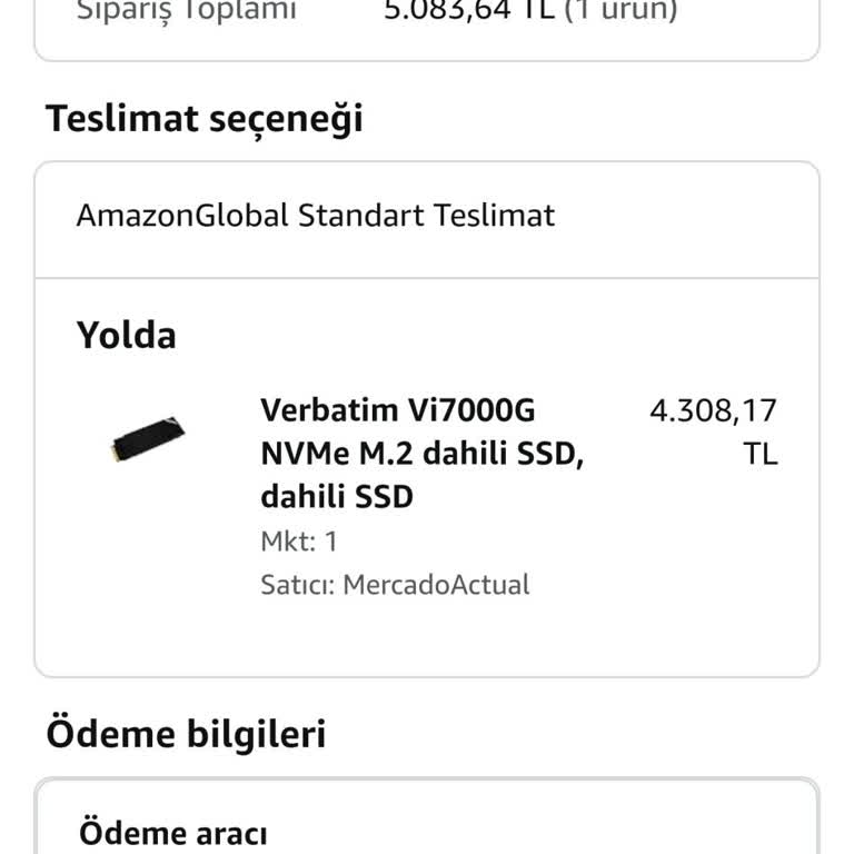 Amazon.com.tr Ürün Elime Ulaşmıyor