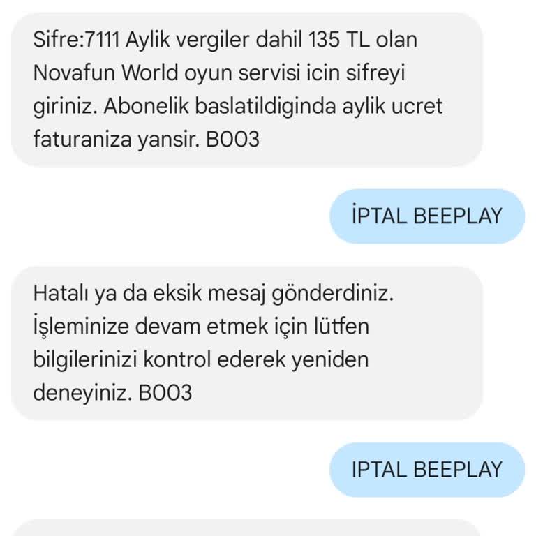 Vodafone Novafun World Aboneliği Hakkında İsteğim Dışında Yapılan İşlem