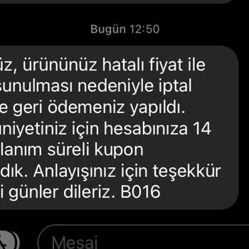 Hepsiburada İptal Edilen Ürün