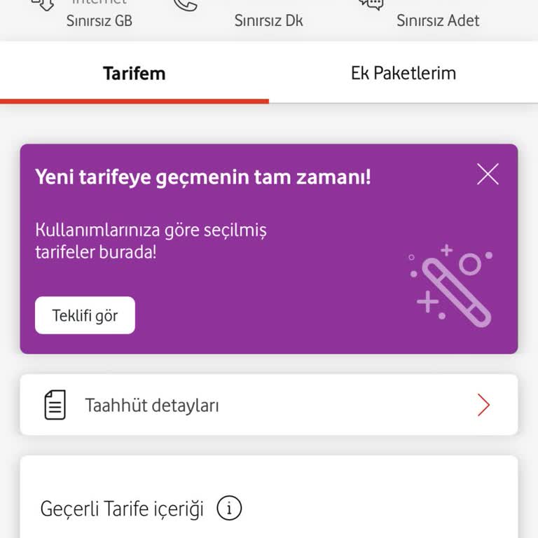 Vodafone Yanlışlıkla Tarife Değişikliği