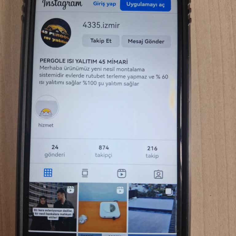Instagram 45 Pergole Isı Yalıtım Ürünü İade Almıyor!