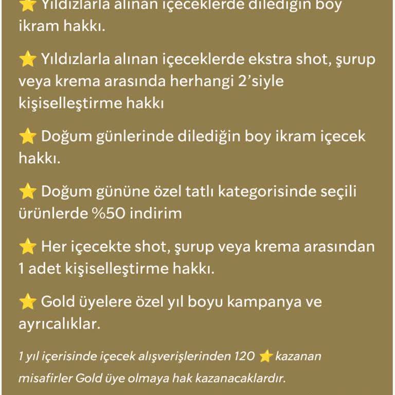 Starbucks Rewards Programı Gizli Maddelerle Gold Üyeliğimi Engelliyor.
