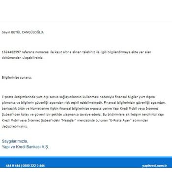 Yapı Kredi Bankası Harcama İtirazı İle İlgili Dönüş Yapmıyor