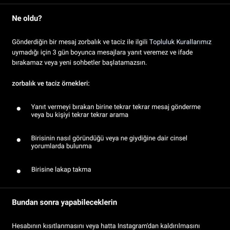 Instagram Mesaj Kısıtlaması!