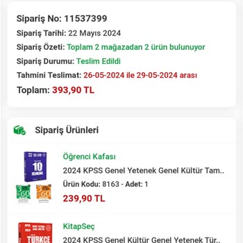 Kitapsec Eksik Kitap Geldi