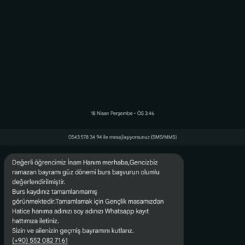 Genciz Biz Vakfı Adı Altında Burs Kazandığım Mesajı Aldım.