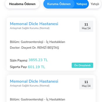 Memorial Hastanesi Muayene Olmadığım Halde Ücret Tahsis Edildi