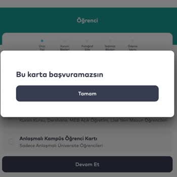 İBB - İstanbul Büyükşehir Belediyesi Bu Karta Başvuramazsınız Hatası