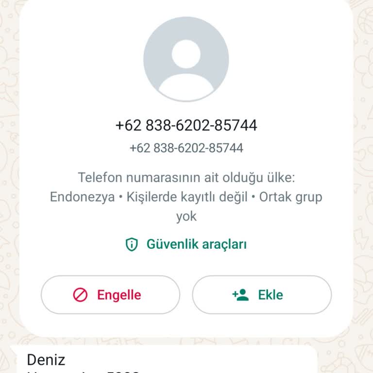 WhatsApp Gelen Şüpheli Mesaj.
