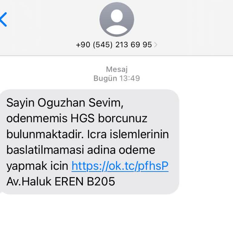 Sahte HGS Ödenmemiş Borç Bilgisi
