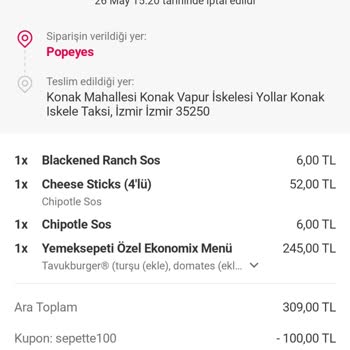 Popeyes Siparişleri Kafasına Göre İptal Etmesi