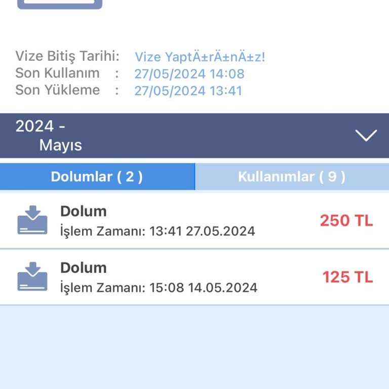 Kocaeli Büyükşehir Belediyesi Kocaeli AKBİL Dolum Yapılmadı