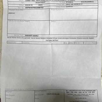 Onvo Air Fryer Servis Sorunu: 3 Aydır Çözüm Bekliyorum!