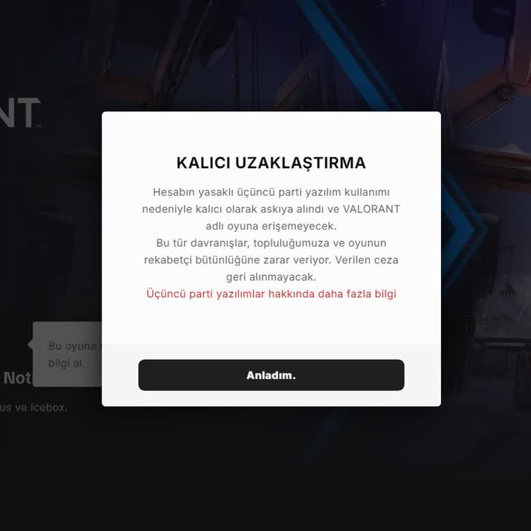 Valorant Haksız Yere Kalıcı Uzaklaştırılan Hesabımı Geri İstiyorum