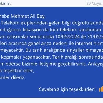 10.05'ten Bu Yana TurkNet İnternet Arızası
