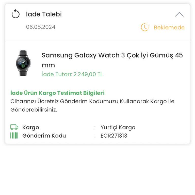 Easy Cep İade Süresizliği