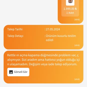 Trendyol Kusurlu Ürün Gönderildi