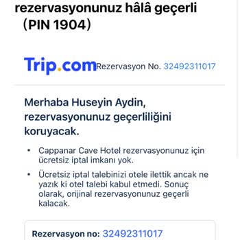 Trip.com Trip Rezervasyon Görünmemesi