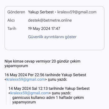 Betmetre Yüklü Miktarları Ödemiyor