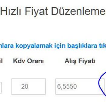 Ticimax Ürün Listelemeleri KDV Hariç Fiyat