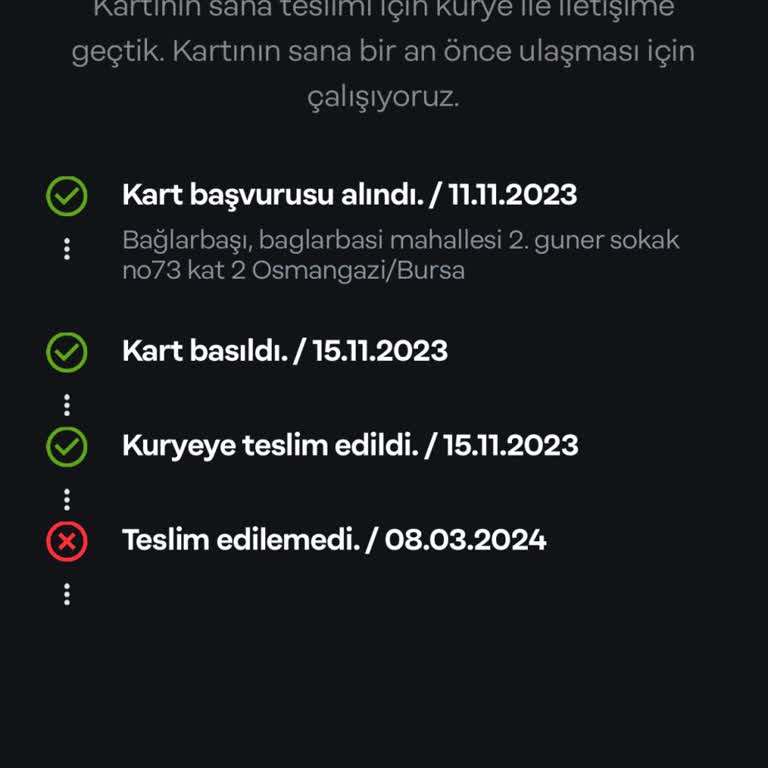 Papara Özel Tasarım Kartım Gelmedi