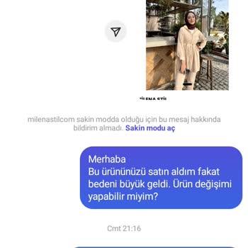 Milena Stil Ürün Değişimi Reddi